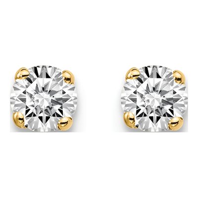 14K Yellow Gold 1/4 ct tw 3.2mm Round Diamond Stud Earrings – view 3