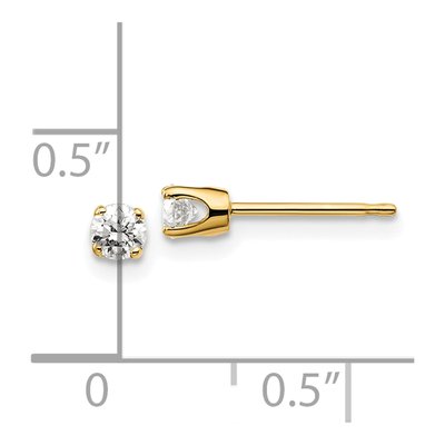 14K Yellow Gold 1/4 ct tw 3.2mm Round Diamond Stud Earrings – view 4
