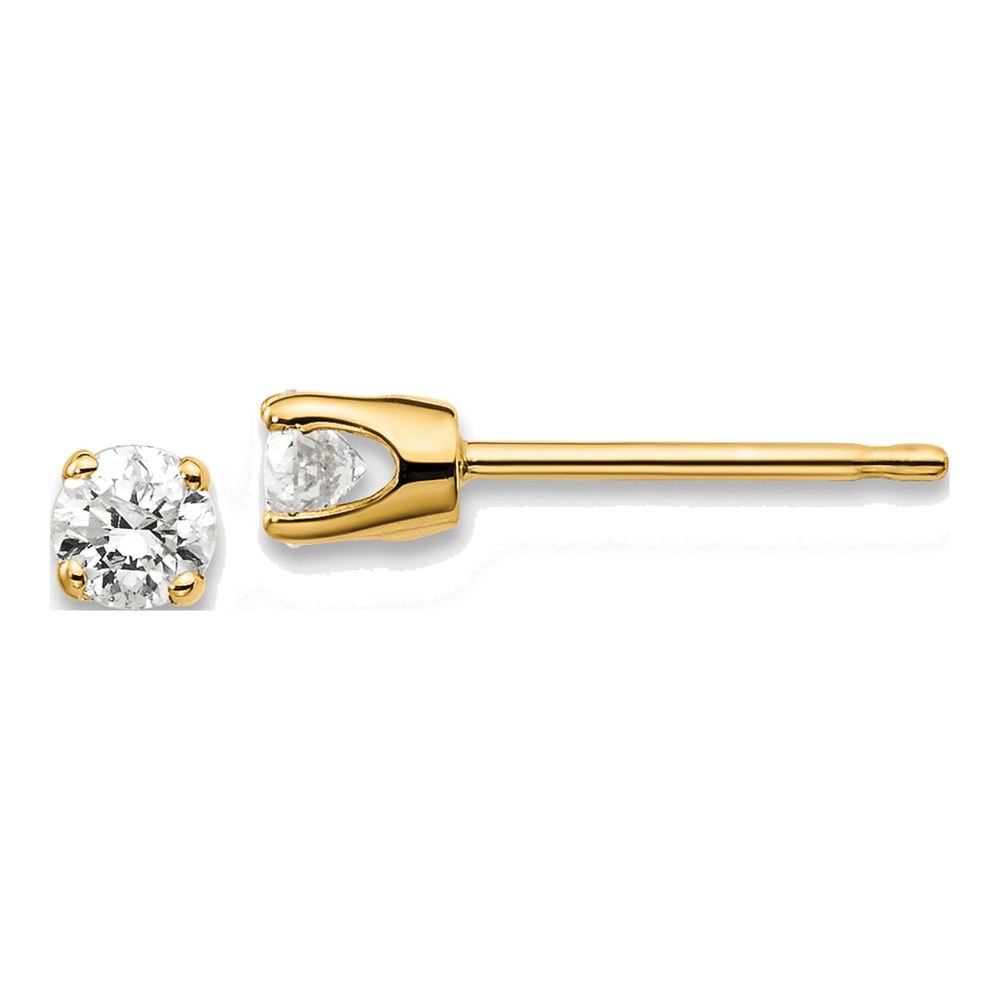 14K Yellow Gold 1/4 ct tw 3.2mm Round Diamond Stud Earrings