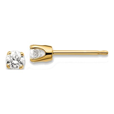14K Yellow Gold 1/4 ct tw 3.2mm Round Diamond Stud Earrings
