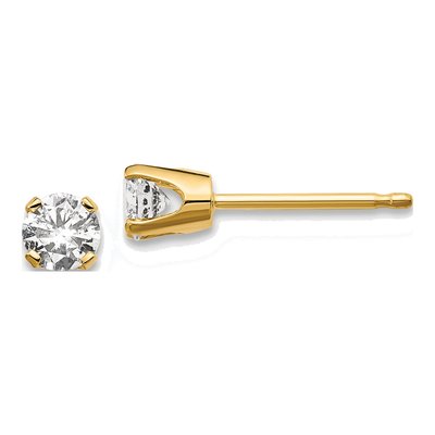14K Yellow Gold 0.30 ct tw 3.4mm Round Diamond Stud Earrings
