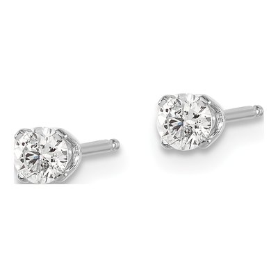 14K White Gold 0.30 ct tw 3.4mm Round Diamond Stud Earrings – view 2
