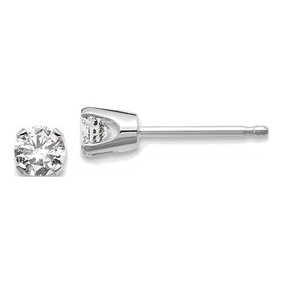 14K White Gold 0.30 ct tw 3.4mm Round Diamond Stud Earrings