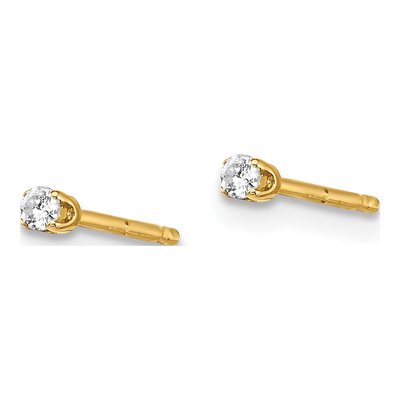 14K Yellow Gold 1/20 ct tw 1.7mm Round Diamond Stud Earrings – view 3