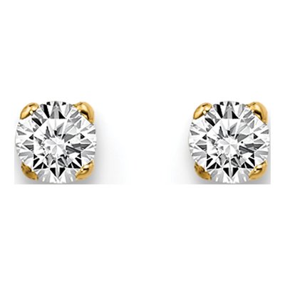 14K Yellow Gold 1/20 ct tw 1.7mm Round Diamond Stud Earrings – view 4