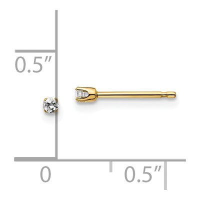 14K Yellow Gold 1/20 ct tw 1.7mm Round Diamond Stud Earrings – view 5