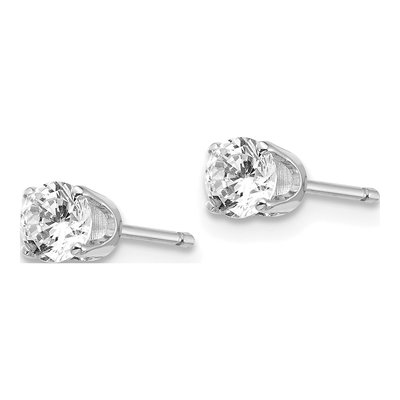 14K White Gold 1/2 ct tw 4.1mm Round Diamond Stud Earrings – view 3
