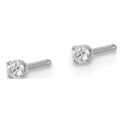 14K White Gold 1/20 ct tw 1.7mm Round Diamond Stud Earrings – view 2