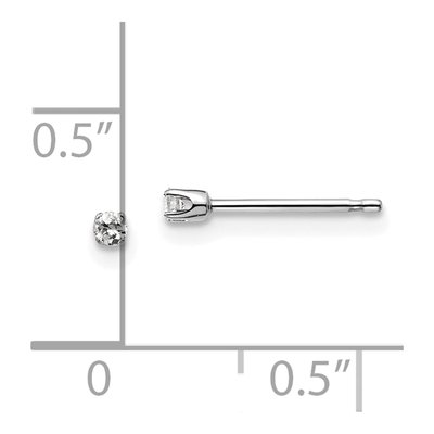 14K White Gold 1/20 ct tw 1.7mm Round Diamond Stud Earrings – view 4