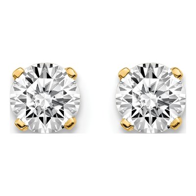 14K Yellow Gold 0.60 ct tw 4.3mm Round Diamond Natural Stud Earrings – view 3