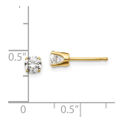 14K Yellow Gold 0.60 ct tw 4.3mm Round Diamond Natural Stud Earrings – view 4