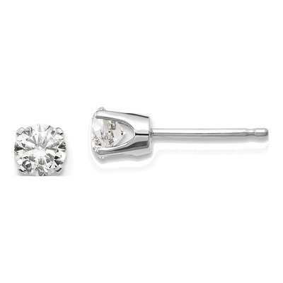 14K White Gold 0.60 ct tw 4.3mm Round Diamond Stud Earrings