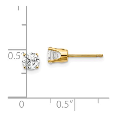 14K Yellow Gold 3/4 ct tw 4.5mm Round Diamond Stud Earrings – view 4