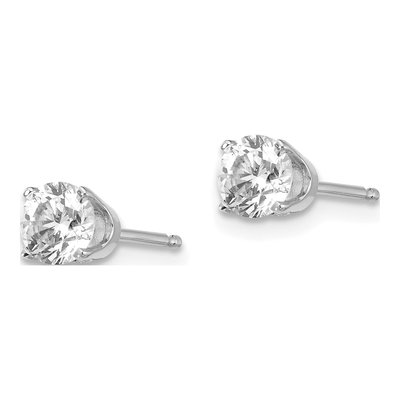 14K White Gold 3/4 ct tw 4.5mm Round Diamond Stud Earrings – view 2