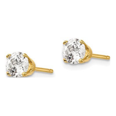 14K Yellow Gold 0.85 ct tw 4.6mm Round Diamond Natural Stud Earrings – view 2