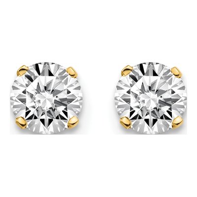 14K Yellow Gold 0.85 ct tw 4.6mm Round Diamond Natural Stud Earrings – view 3