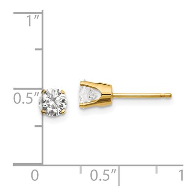 14K Yellow Gold 0.85 ct tw 4.6mm Round Diamond Natural Stud Earrings – view 4