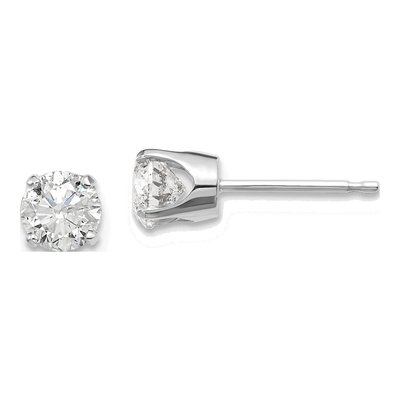 14K White Gold 0.95 ct tw 4.8mm Round Diamond Stud Earrings