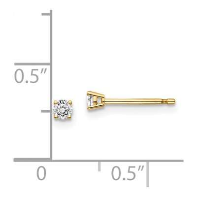 14K Yellow Gold 1/10 ct tw 2.4mm Round Diamond Stud Earrings – view 4