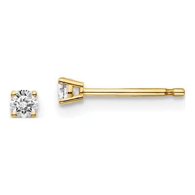 14K Yellow Gold 1/10 ct tw 2.4mm Round Diamond Stud Earrings