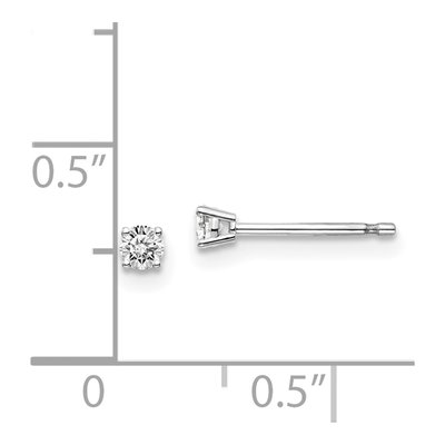 14K White Gold 1/10 ct tw 2.4mm Round Diamond Stud Earrings – view 2