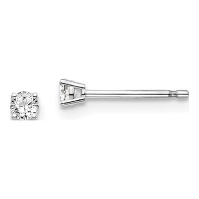14K White Gold 1/10 ct tw 2.4mm Round Diamond Stud Earrings