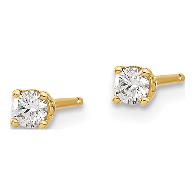 14K Yellow Gold 1/7 ct tw 2.7mm Round Diamond Stud Earrings – view 3