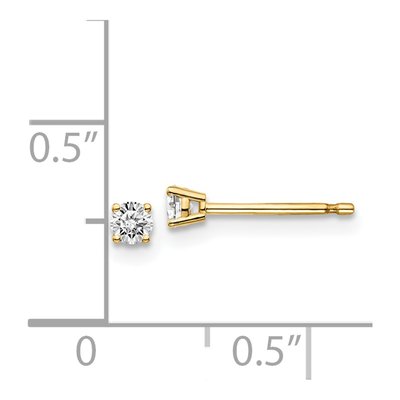 14K Yellow Gold 1/7 ct tw 2.7mm Round Diamond Stud Earrings – view 5