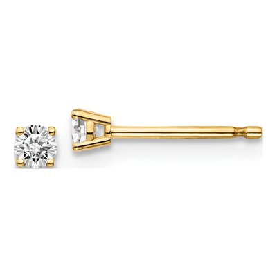 14K Yellow Gold 1/7 ct tw 2.7mm Round Diamond Stud Earrings