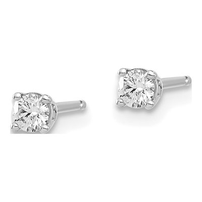 14K White Gold 1/7 ct tw 2.7mm Round Diamond Stud Earrings – view 2