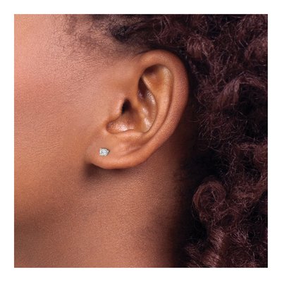 14K White Gold 1/7 ct tw 2.7mm Round Diamond Stud Earrings – view 3
