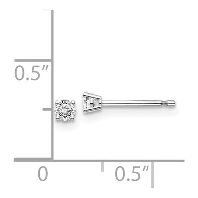 14K White Gold 1/7 ct tw 2.7mm Round Diamond Stud Earrings – view 4
