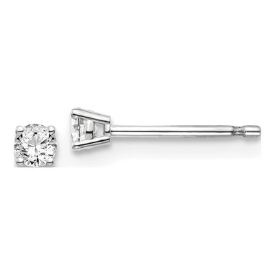 14K White Gold 1/7 ct tw 2.7mm Round Diamond Stud Earrings