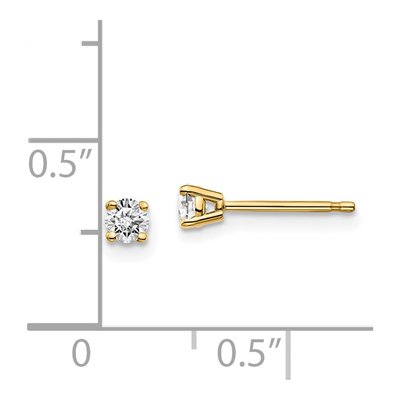 14K Yellow Gold 1/5 ct tw 3mm Round Diamond Stud Earrings – view 4