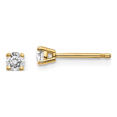 14K Yellow Gold 1/5 ct tw 3mm Round Diamond Stud Earrings
