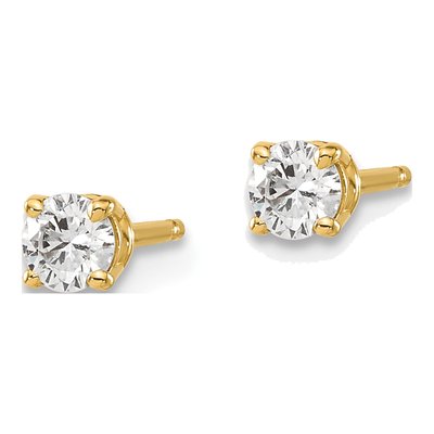 14K Yellow Gold 1/4 ct tw 3.2mm Round Diamond Stud Earrings – view 2