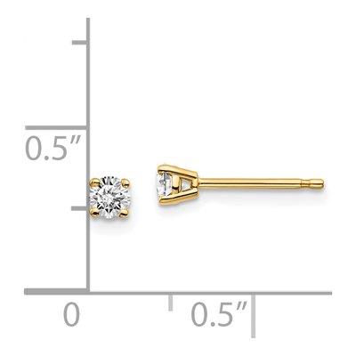 14K Yellow Gold 1/4 ct tw 3.2mm Round Diamond Stud Earrings – view 4