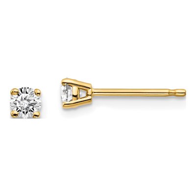 14K Yellow Gold 1/4 ct tw 3.2mm Round Diamond Stud Earrings