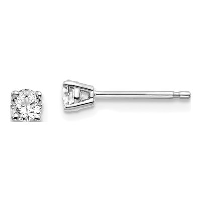 14K White Gold 1/4 ct tw 3.2mm Round Diamond Stud Earrings