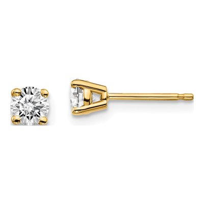 14K Yellow Gold 0.30 ct tw 3.4mm Round Diamond Stud Earrings