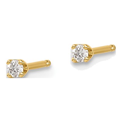 14K Yellow Gold 1/20 ct tw 1.7mm Round Diamond Stud Earrings – view 2