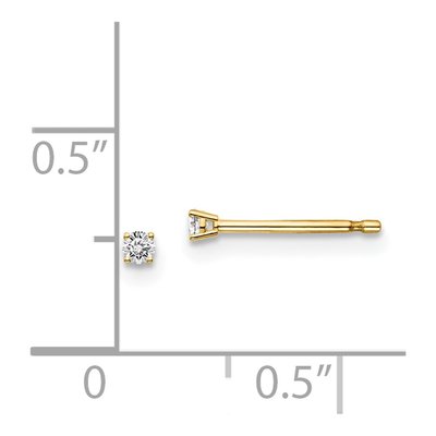 14K Yellow Gold 1/20 ct tw 1.7mm Round Diamond Stud Earrings – view 4