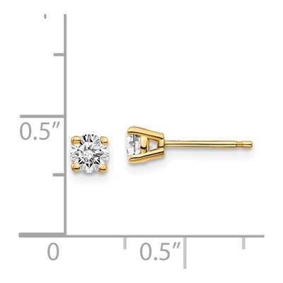 14K Yellow Gold 1/2 ct tw 4.1mm Round Diamond Stud Earrings – view 5