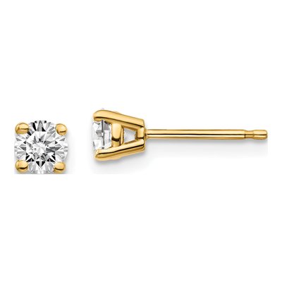 14K Yellow Gold 1/2 ct tw 4.1mm Round Diamond Stud Earrings