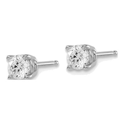 14K White Gold 1/2 ct tw 4.1mm Round Diamond Natural Stud Earrings – view 2