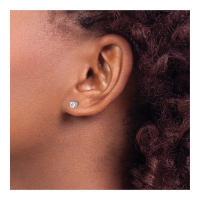 14K White Gold 1/2 ct tw 4.1mm Round Diamond Natural Stud Earrings – view 3