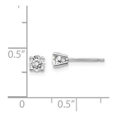 14K White Gold 1/2 ct tw 4.1mm Round Diamond Natural Stud Earrings – view 4