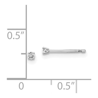 14K White Gold 1/20 ct tw 1.7mm Round Diamond Stud Earrings – view 4