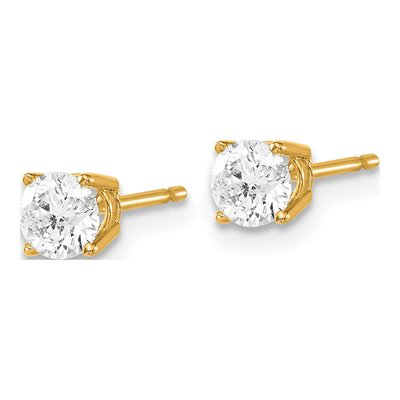 14K Yellow Gold 0.70 ct tw 4.4mm Round Diamond Stud Earrings – view 2
