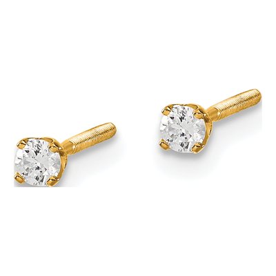 14K Yellow Gold 1/10 ct tw 2.4mm Round Diamond Stud Earrings – view 2
